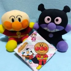 アンパンマン ぬいぐるみ ＆ ハンカチ レトロ