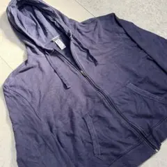 y2k 00s 90s サンフェード 茄子紺 グランジ 平成 フルジップパーカー