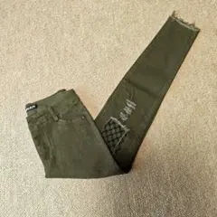 ANAP　オリーブ ダメージスキニーパンツ