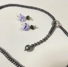 【お得】セットアップ　淡水パール　チェコビンテージ　ケシ　6WAY