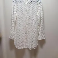 ZARA ホワイト レース長袖シャツ