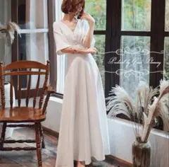 ウェディングドレス ワンピース 半袖 前撮り 2次会