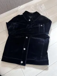 ZARA XL フロッキーベルベットジャケット ベロア ネイビー - メルカリ