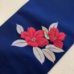 011042 繻子織　刺繍　8寸　オールシーズン　名古屋帯 お太鼓柄