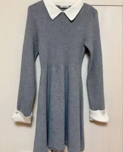 INGNI 襟付きニットワンピース グレー