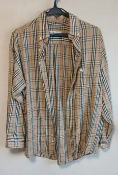 バーバリーロンドン　チェック　Lサイズ　長袖　シャツ　メンズ　古着