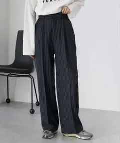 forksy. センタープレス　ハイウエストストレートスラックスパンツ