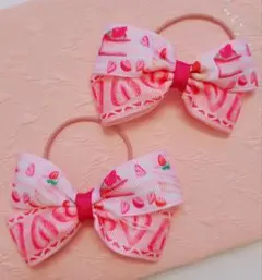 いちごケーキリボンゴムBIG