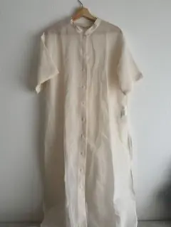 Ray BEAMS アイボリー シャツワンピース 半袖