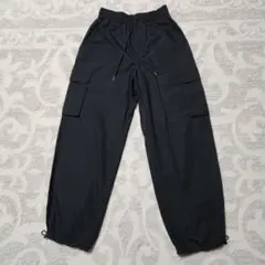 GU　ブラックジョガーパンツ　カーゴパンツ サイドポケット付き