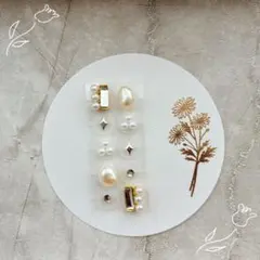 【3】耳つぼジュエリー（パール×シルバー）上品デザイン