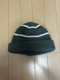 XLARGE ダークグリーン ストライプ ニット帽
