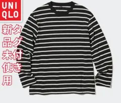 定価1990円新品 UNIQLO ユニクロ ボーダーT ブラック Sサイズ