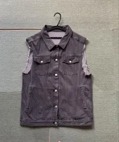 WEGO ブラック デニムベスト