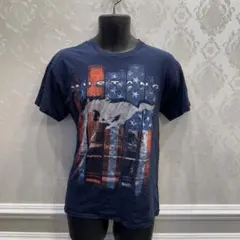 Ford Mustang Tシャツ 星条旗 プリント ネイビー Mのサムネイル