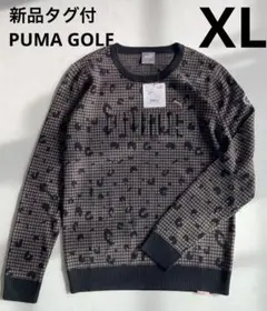 新品　定価18700円激かわヒョウ柄　プーマゴルフ　レディースニット　XL