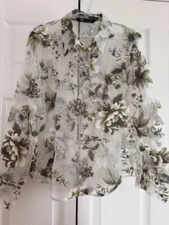 ZARA 花柄シースルーシャツ