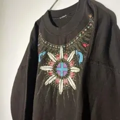 【個性派古着】トレーナー ブラウン　希少ロゴ　プリント　M〜L相当