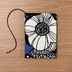 【 文庫本 】ブックカバー ハンドメイド アートフラワー ブルー