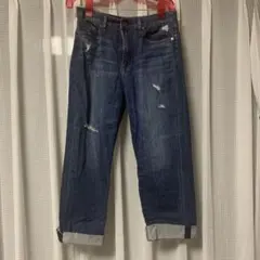 ユニクロ　ボーイフレンド　ダメージ　デニム　27