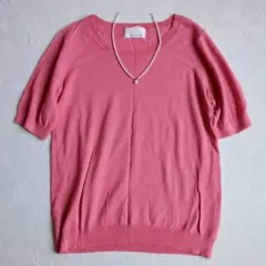 アーバンリサーチ◇半袖ニット Uネック 上品 フェミニン オフィスカジュアル F