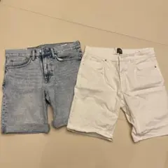 H&M スリムフィット ホワイト デニム　ショートパンツ セット