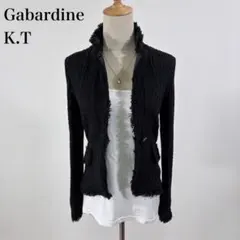 Gabardine K.T ウール アルパカ フリンジニットジャケット 9号のサムネイル
