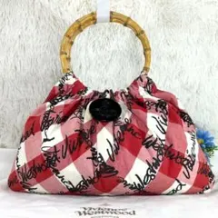 【美品】ヴィヴィアンウエストウッド バンブー ハンドル オーブ 値下げ 総柄のサムネイル