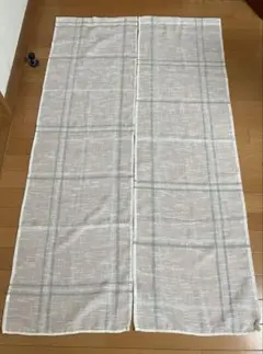 リネン風 ベージュ のれん 暖簾　チェック