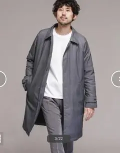 ナノ・ユニバース/暖トリオ　ステンカラーダウンコート/グレー　L