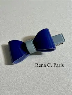 【H01】Rena C.PARIS 【レナクリス】リボンヘアクリップ　青