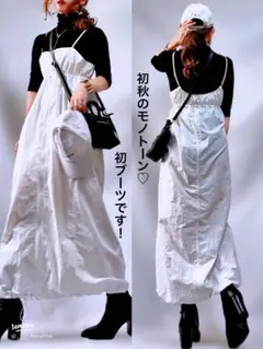 ザラ　ナイロン　ミディワンピース　ホワイト　XS