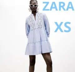 ZARA ワンピース XS カットワーク エンブロイダリー ミニワンピース