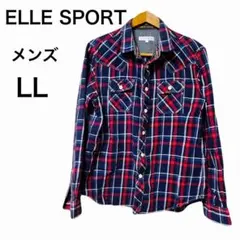 ELLE SPORT メンズ長袖シャツ LL チェック柄