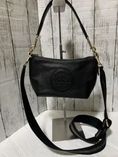 COACH ブラックレザー2WAYショルダーバッグ