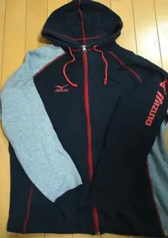 Mizuno フード付きパーカー 160cm ネイビー/グレー