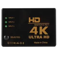 HDMI セレクター 4K 3入力1出力 電源不要 手動切替 3ポート 切替器