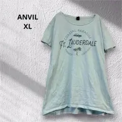 アンビル Ｔシャツ クルーネック 半袖 プリント ＸＬ 薄緑 綿 部屋着のサムネイル