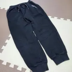 【120】プティマイン 裏起毛トラックパンツ 黒 ズボン