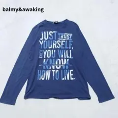 F8-3791　長袖カットソー　プリントロンT　 M【balmy&awaking