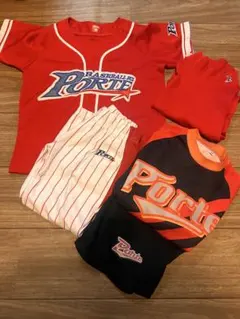 ポルテ　ユニフォーム　練習着 赤 ストライプ