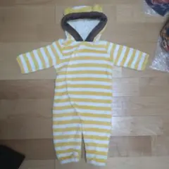 ベビー　コムサイズム　クマ耳付きフリースロンパース50〜70サイズ