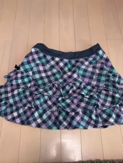 mezzo piano チェック柄フリルスカート