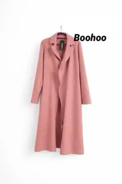 boohoo ロングコート ピンク 上品 美シルエット 韓国風
