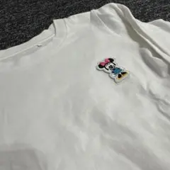 ミニーマウスワッペン長袖Tシャツ ホワイト 110