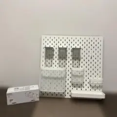 美品 IKEA SKADIS ペグボード 収納セット ホワイト おまけ付き