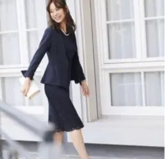 ネイビー レース ジャケット付きドレス