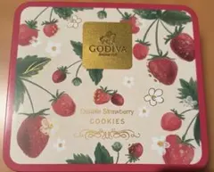 GODIVA 空き缶 ダブルストロベリークッキー