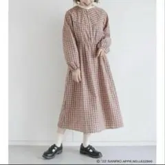 エヘカソポ×サンリオ ザ・ボードビルデュオ チェック柄長袖シャツワンピース
