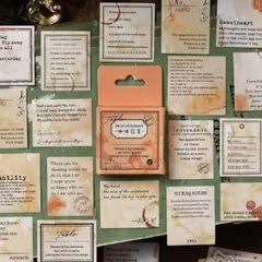 【140】シール 46枚 ステッカー 英字 アンティーク 文字 コラージュ素材